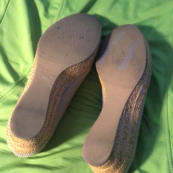 Stuart Weizmann linen raffia wedge - Picture 3 of 5